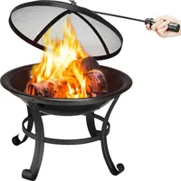Φ54 Cm Feuerschale Garten Feuerstelle Mit Schürhaken Und Kohlerost Feuerkorb Mit Funkenschutz Outdoor Fire Pit Für Camping Und Aktivitäten Im Sommer Lagerfeuer