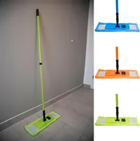 Bodenwischer Wischmop Blau Mopp Mop Wischer Komplettset Mikrofaser Teleskopstiel Set