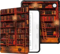 Fintie Hülle für Tolino Vision 6 eReader (2021) / Kobo Libra 2 (2021) eReader - Superleicht Soft TPU Rückseite Abdeckung Schutzhülle mit Auto Schlaf/Wach und Magnetverschluss, die Bibliothek