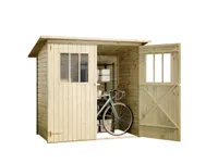 Alpholz Gerätehaus Zimowit aus Massiv-Holz, Gerätehaus mit 14 mm Wandstärke, Garten Holzhaus inklusive Montagematerial, Geräteschuppen 194 x 118 cm, Pultdach