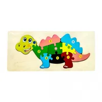 Hölzernes Kinderpuzzle mit Zahlen Dinosaurier