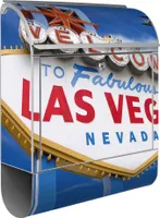 banjado Design Briefkasten Stahl silber mit Zeitungsfach pulverbeschichtet "Las Vegas" 38x46x12,5cm & 2 Schlüssel - Postkasten A4 Einwurf inkl. Montagematerial [BK 10127]