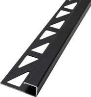 Dalsys Fliesenschiene Eckprofil Quadratprofil Aluminium (eloxiert) Schwarz 2,5m x 8mm, Fliesenprofil