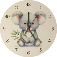sitzender Koala Wanduhr aus MDF