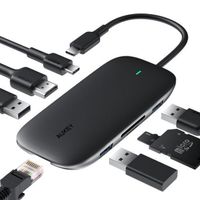 AUKEY CB-C71 Hub, 8 in 1 USB C Hub mit Ethernet Port, 4K USB C auf HDMI Schwarz