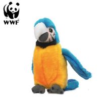 mit Sound, 14cm WWF Plüschtier Hellroter Ara Papagei Kuscheltier Stofftier 