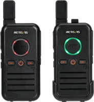 Retevis RB645 Funkgeräte, PMR446 Handheld Walkie Talkie Kompakt, Dual PTT, USB C VOX Hände Frei, Weihnachtsgeschenke für die Familie(2 STK）