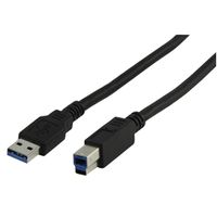 Valueline CABLE-1130-3.0, 3 m, USB A, USB B, USB 3.2 Gen 1 (3.1 Gen 1), Männlich/Männlich, Schwarz