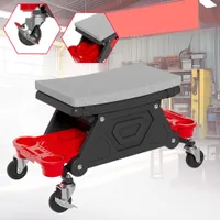 LZQ Werkstatthocker mit Ablagefläche 45x26x34cm mit Rollen Werkstattwagen Werkzeugwagen Werkstatt-Rollsitz Werkstattsitz fahrbar