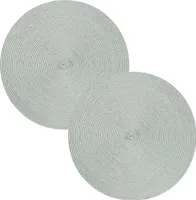 Tischset 2er Set Silbergrau rund 35 cm Ø Platzset abwaschbar Platzdeckchen