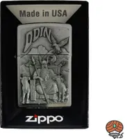 Zippo Benzin-Feuerzeug Wikinger Odin Chrom gebürstet, unbefüllt