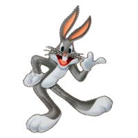 Looney Tunes Bugs Bunny - Aufnäher, Bügelbild, Aufbügler, Applikationen, Patches, Flicken, Zum Aufbügeln, Größe: 7,1 x 5,9 cm
