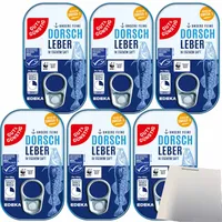 Gut& Dorschleber reich an Omega-3-Fettsäuren 6er Pack (6x121g Dose) + usy Block