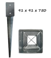 St Ripox Verstellbare Einschlagbodenhülse Topfgrösse 91 x 91 x 750 x 2,00 mm 1 