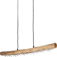 Arzano »Arzano« dimmbare Hängelampe aus Metall/Holz in Nickel-matt