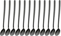 Schramm® 6 oder 12 Stück Latte Macchiatolöffel wählbar in schwarz, silber oder gold Eier Löffel Teelöffel Servierlöffel Kaffeelöffel Dessertlöffel Mokkalöffel Dip, Farbe:schwarz, Anzahl:12 Stück