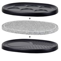 3er Platten-Set für Raclette Jura | Grillplatten | Steinplatte