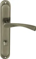DOMINO Türgriff 78 Drückergarnitur WC - Badezimmer Set | Links & Rechts Türbeschlag für WC/Badezimmertüren | L-Form | Türbeschläge aus Aluminium | Bronze Türdrückergarnitur | ROMANA M3