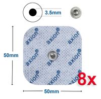 axion Elektrodenpads passend zu Sanitas, Beurer - 5x5cm, 3.5mm Druckknopfanschluss, 8 St.,selbstklebende TENS EMS Elektroden für TENS EMS Geräte