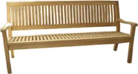 Gartenbank 150cm Teak Kingsbury Teakholz mit Armlehne Sitzbank Holzbank Bank
