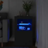 Szafka boczna z oświetleniem LED z czarnego drewna