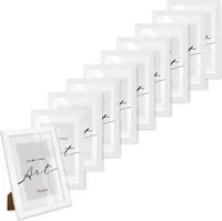 🖼️KNOR®️ Bilderrahmen 10x15cm Weiß, 10er Set Posterrahmen, Bilderrahmen, Fotorahmen, bruchsicheres Acrylglas, Picture Frame 10x15, zum Aufhängen & Aufstellen 🎨Isabella Kollektion