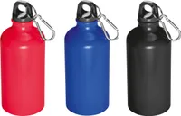 3x Alu Trinkflasche / Sportflasche / 500ml / Farbe: je 1x blau, rot und schwarz