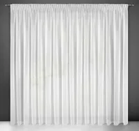 Design 91, Hotová záclona s riasiacou páskou - Esel biela jemná, š. 4 m x d. 2,5 m