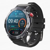 Herren Smartwatch Bluetooth-Anrufe, wasserdichte Sportuhr mit Schrittzähler und Herzfrequenzüberwachung für Android IOS Outdoor, schwarz