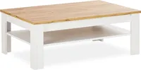 Homestyle4u Couchtisch Sofatisch Wohnzimmertisch Weiß Beistelltisch Tisch Stauraum Holz Eiche