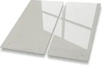 Herdabdeckplatte für Glaskeramik-Kochfelder - Gehärtetes Glas Schneideplatte, Milchglas, 2x 30cm x 52cm