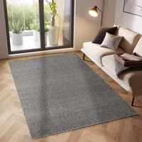 Kurzflor Teppiche Unicolor - Einfarbig Teppiche im modernen Stil Teppich Wohnzimmer   Farbe: Grau  Größe: 160 cm x 230 cm