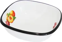 PFIRSICH Emaille Schüssel Quadratisch 0,6 Liter ca 14x14 cm / Retro Nostalgie Geschirr