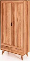 Kleiderschrank Gerg aus Kernbuche massiv 90x45x180 mit 2 Türen und 2 Schubladen