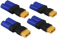 4 ks adaptér XT60 samica na EC5 samec bez kábla pre RC LiPo batérie (XT60 samica na EC5 samica)