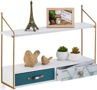 relaxdays Wandregal mit 2 Schubladen