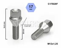 Kolový šroub M12x1,25x28 kužel, klíč 17, C17B28F, výška 54,5 mm