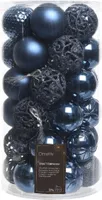Weihnachtskugeln Kunststoff Ornamente 6cm nachtblau, 37er Set