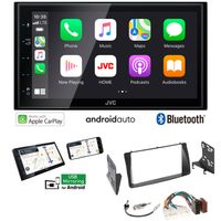 JVC KW-M560BT 2-DIN Autoradio Apple CarPlay Android Auto Bluetooth Touchscreen mit Einbauset für Toyota Corolla 2001-2007