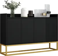 Sideboard im Stil 4-türiger griffloser Buffetschrank für Esszimmer, Wohnzimmer, Küche，Modernes minimalistischen