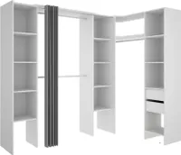 Eckkleiderschrank Kleiderschranksystem - B. 164/234 cm - Weiß & Grau - DORIAN