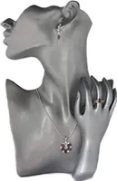 Schmuckbüste Dekokopf + Dekohand Dekopuppe silber