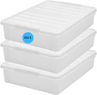 3er-Set SmartStore Aufbewahrungsbox – 60L mit Deckel Bedroller