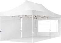 3x6 m Namiot Ekspresowy, ECONOMY Stal 30mm, ze ścianami bocznymi, okna panoramiczne, biały