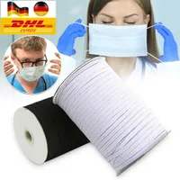 Gummibänder Stärke 3mm Gummischnur Elastik Kordel Gummiband Nähen Gummilitze Stretch Braid Elastic DIY - 120 yards Weiß