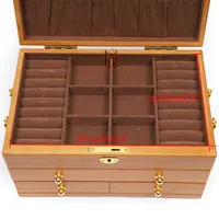 Schmuck Kasten aus Holz für Schmuck Anzeige,Schmuck Aufbewahrung Box-Rosarot 