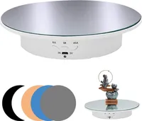 Drehteller, Motorisierter Drehteller, Drehständer 90/180 Grad Display-Ständer mit 6 Hintergründen für Schmuck, Uhr, Parfüm
