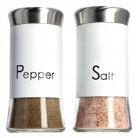 KADAX Salz-und Pfefferstreuer "Force", aus Glas und Edelstahl, Gewürzstreuer Set, Gewürzgläser, Weiß, 150 ml