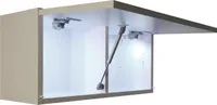 Milionmeblicom Badezimmerschrank Laura Hängeschrank Badezimmermöbel Klappbarer Badezimmer Wandschrank Teleskopöffnung Weiß Glänzend LED 30 x 80 x 23cm