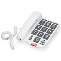 Fysic FX575 - Schnurgebundenes Telefon mit großen Tasten, weiß/grau